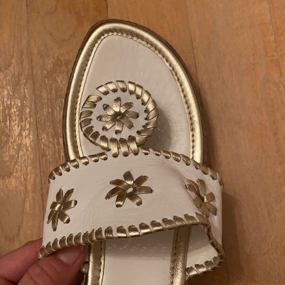 A. GIANNETTI Italian Leather Wedge Espadrille Thong Sandals - Picture 8 of 11